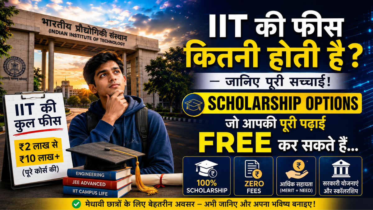 IIT की fees 2026 में कितनी होती है और scholarship options कौन से हैं