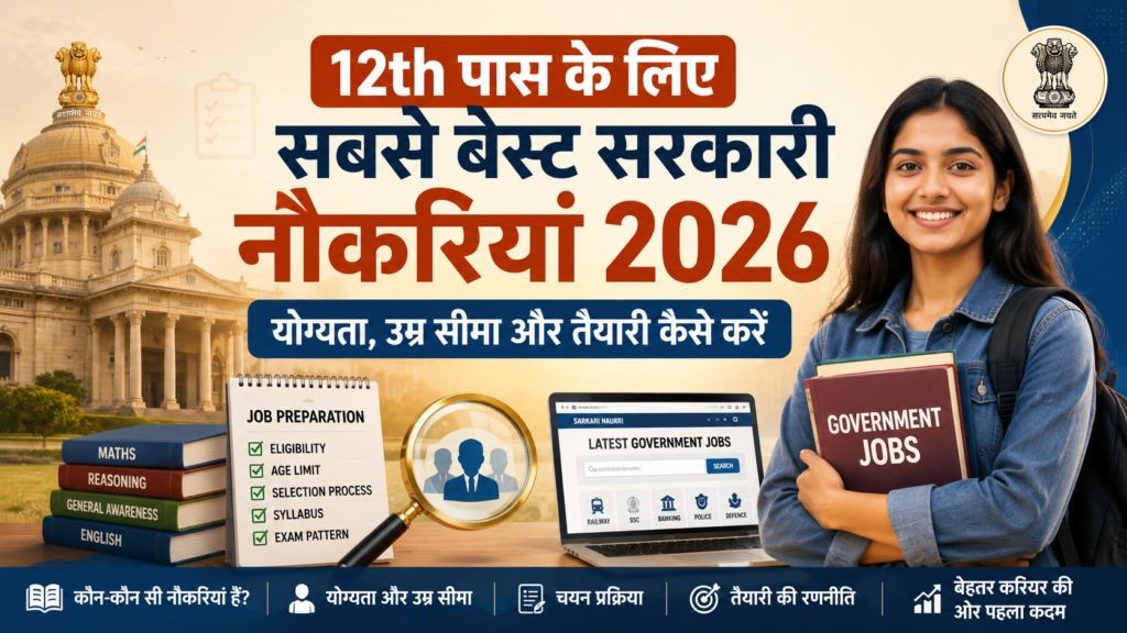 12वीं पास के लिए सबसे बेस्ट सरकारी नौकरियां 2026 – योग्यता, आयु सीमा और तैयारी कैसे करें